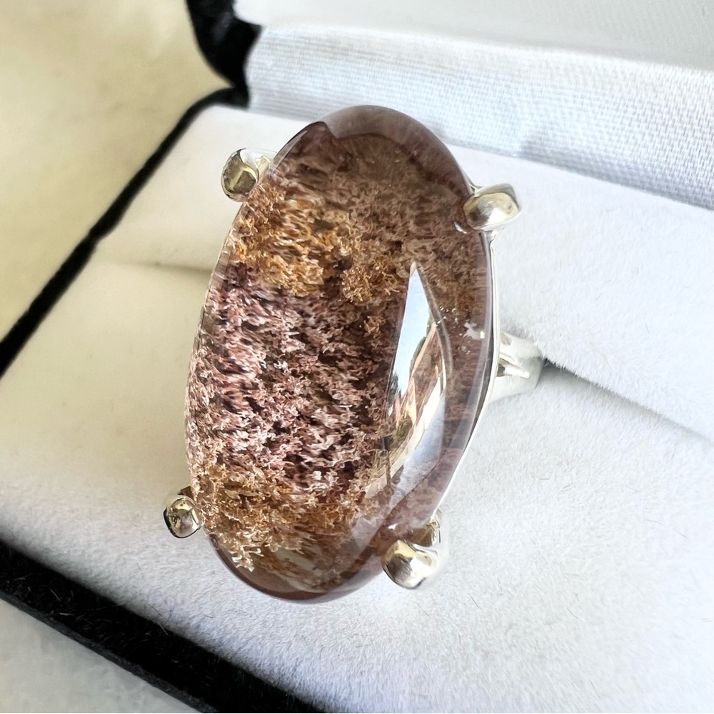 Phantom Quartz Garden Quartz Lodolite Sterling Silver Ring - Picture 5 of 14